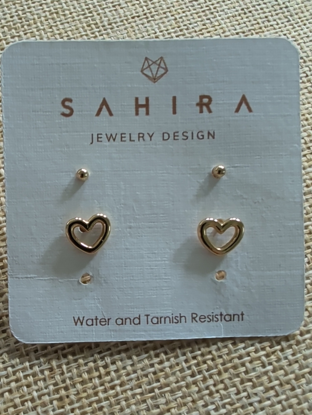 Gold Heart Stud Earrings And Gold Micro Studs - Water & Tarnish Resistant